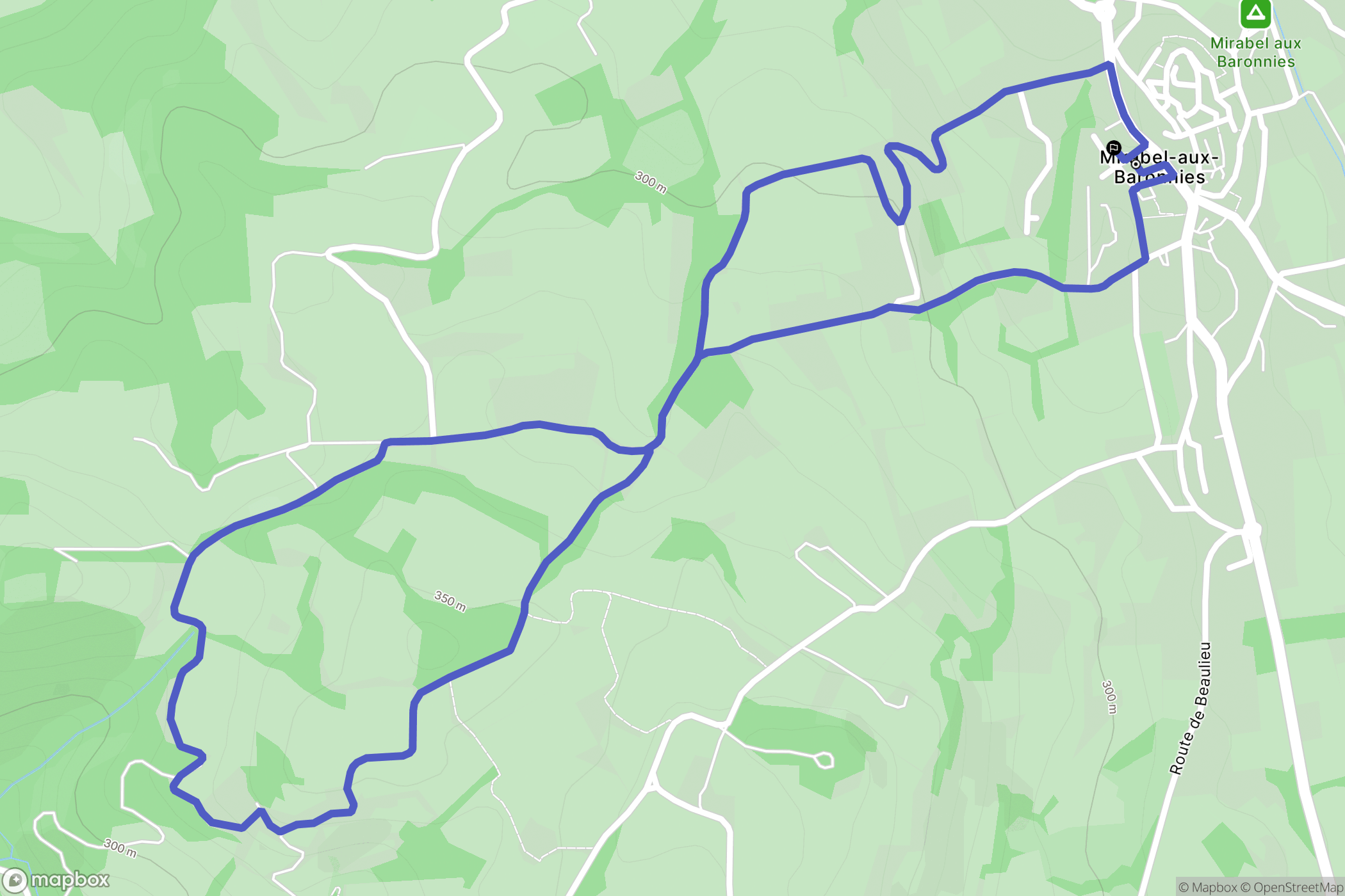 Mirabel-aux-Baronnies : carte du parcours de randonnée - France