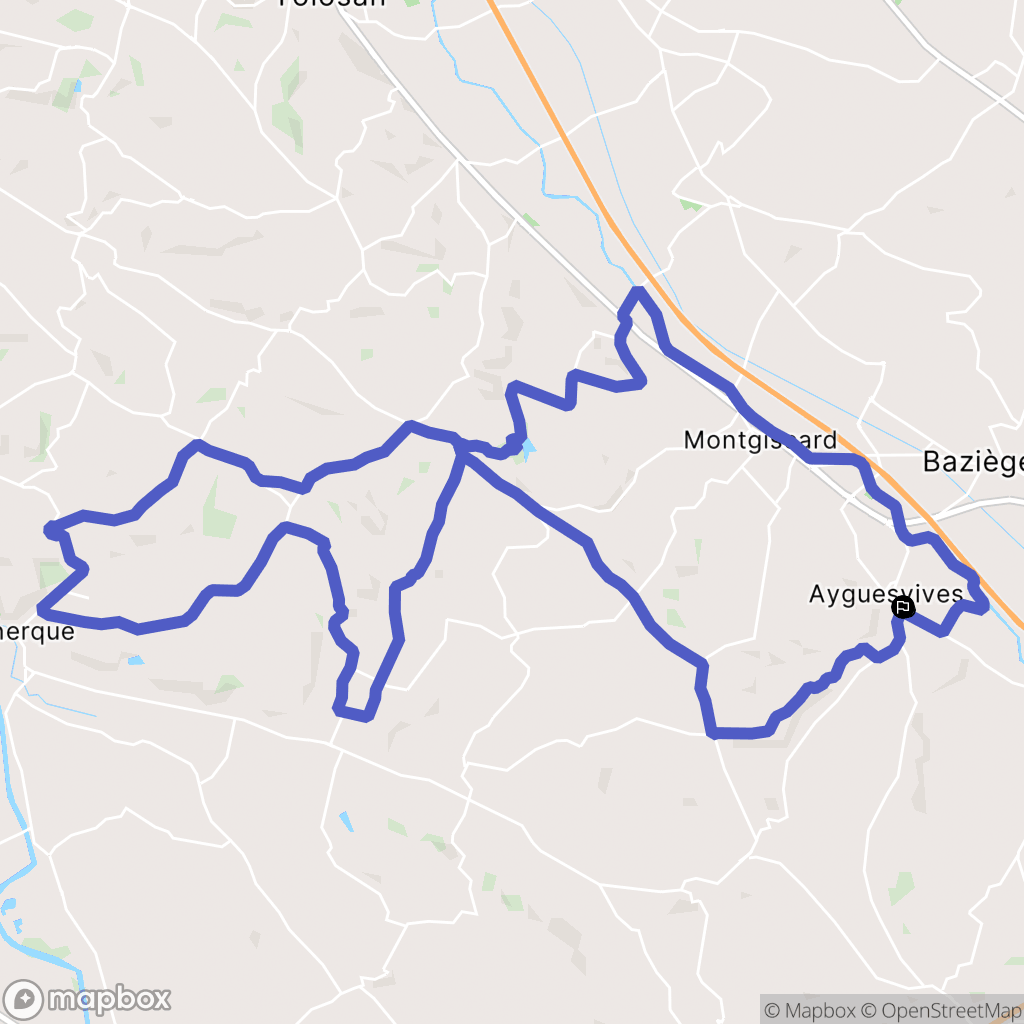 Ayguesvives : carte du parcours de randonnée - France
