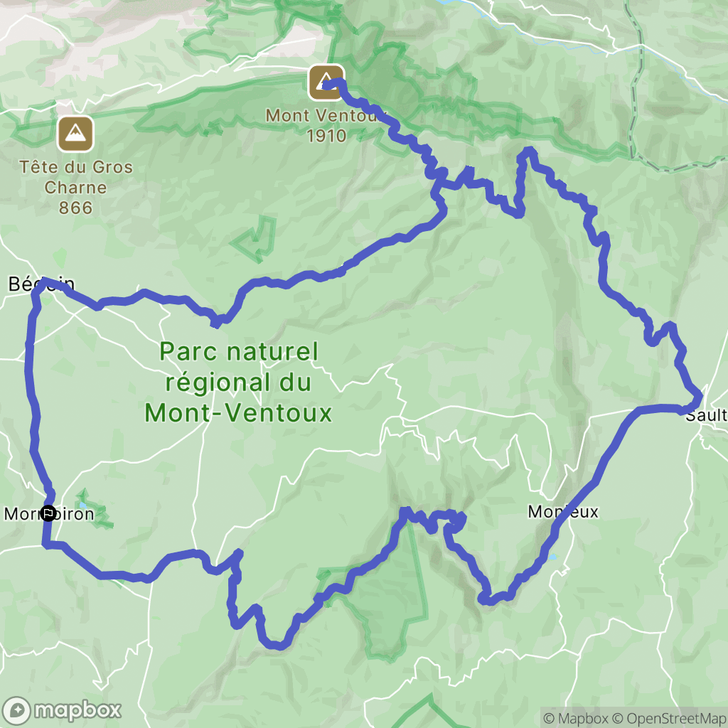 Mormoiron : carte du parcours de randonnée - France