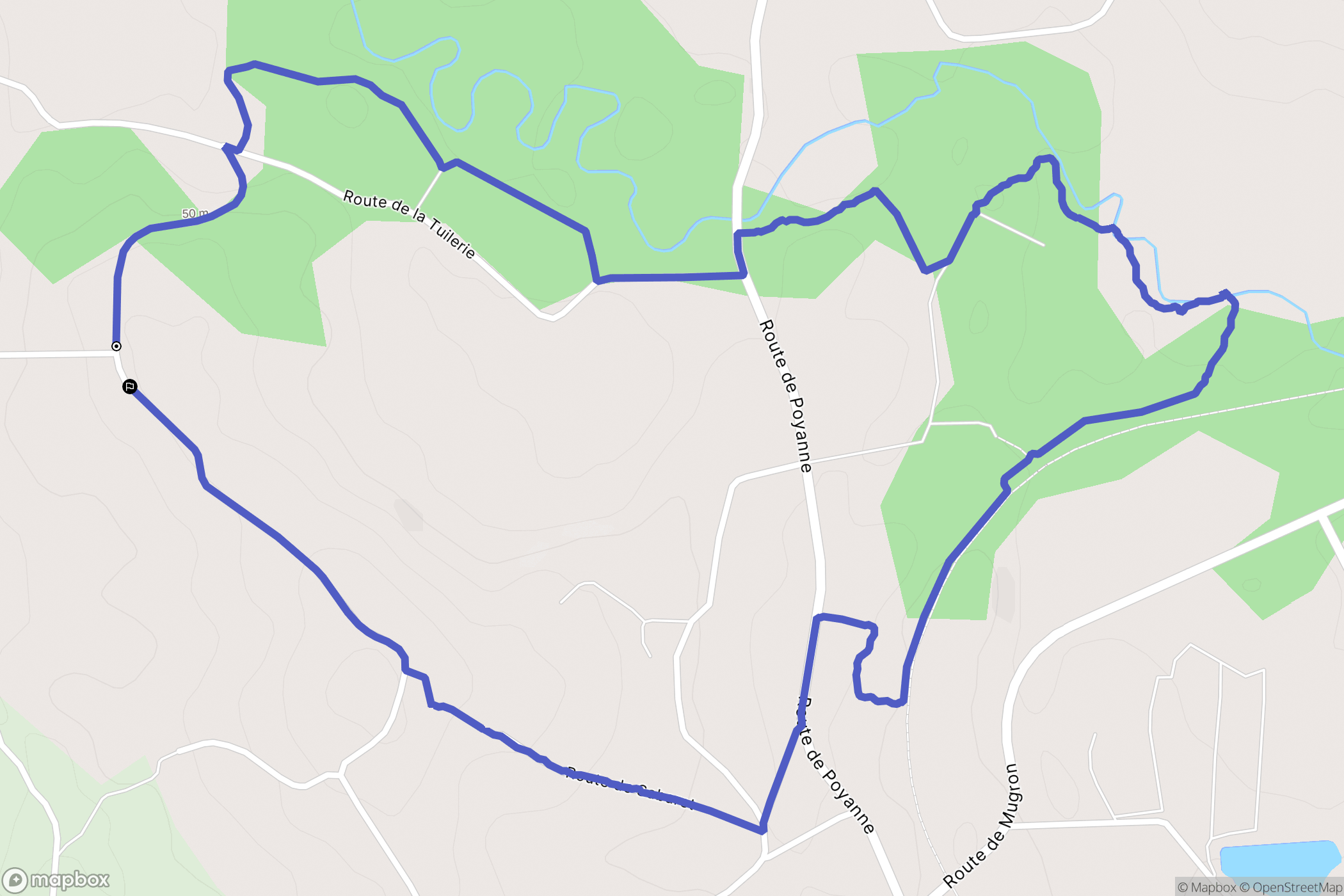 Nousse : carte du parcours de randonnée - France