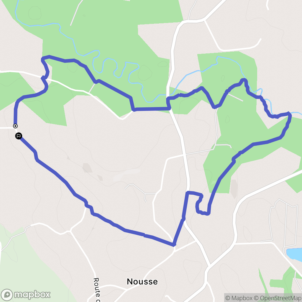 Nousse : carte du parcours de randonnée - France
