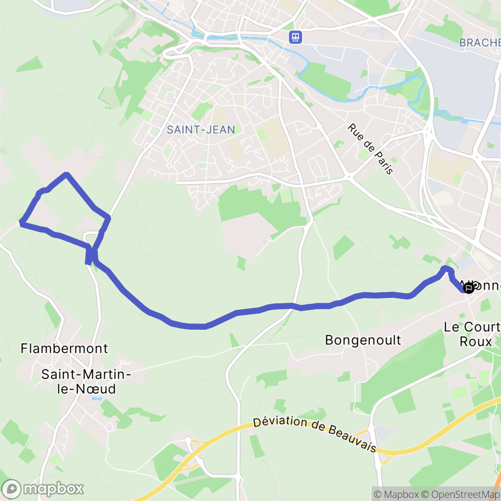 Allonne : carte du parcours de randonnée - France