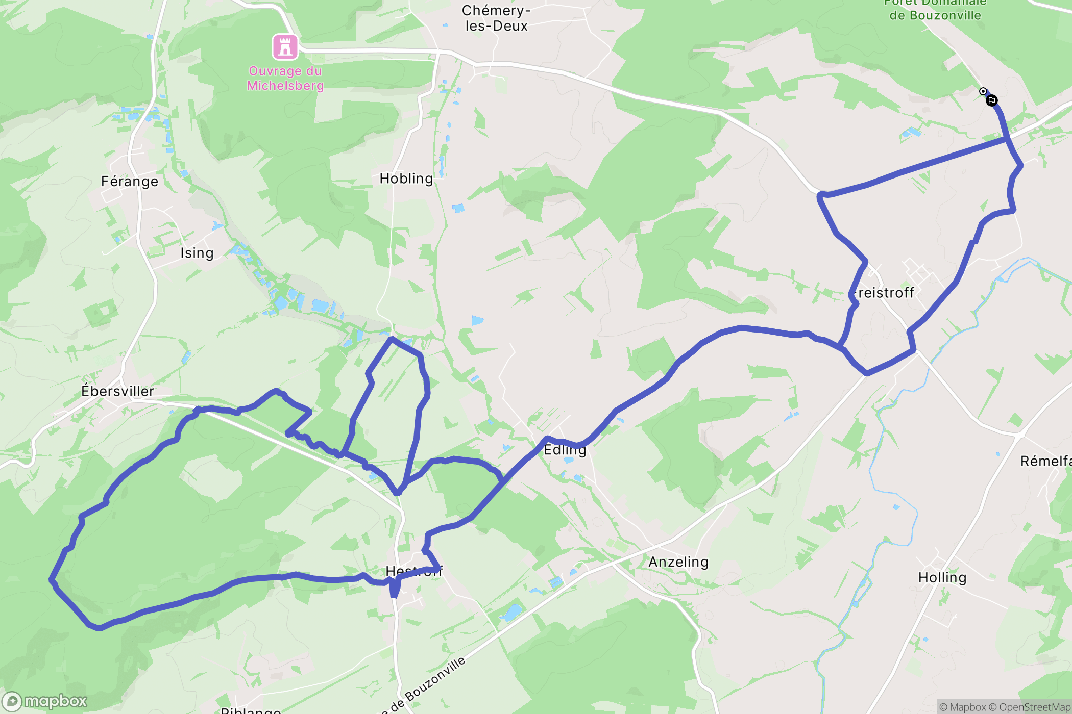 Freistroff : carte du parcours de randonnée - France