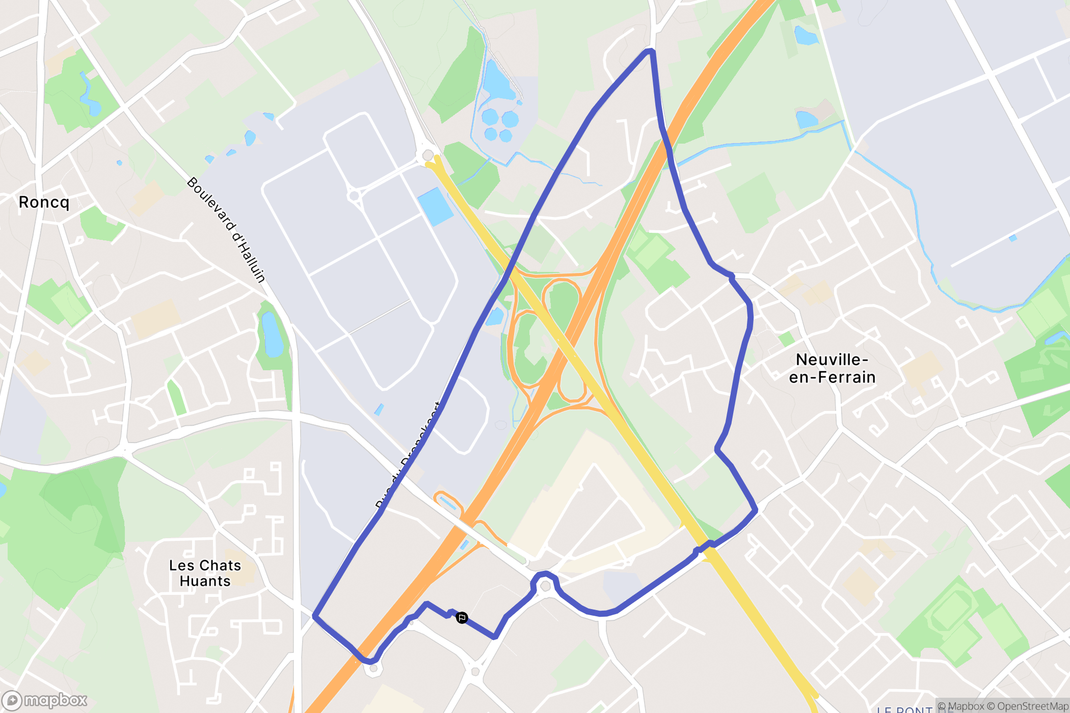 Neuville-en-Ferrain : carte du parcours de randonnée - France