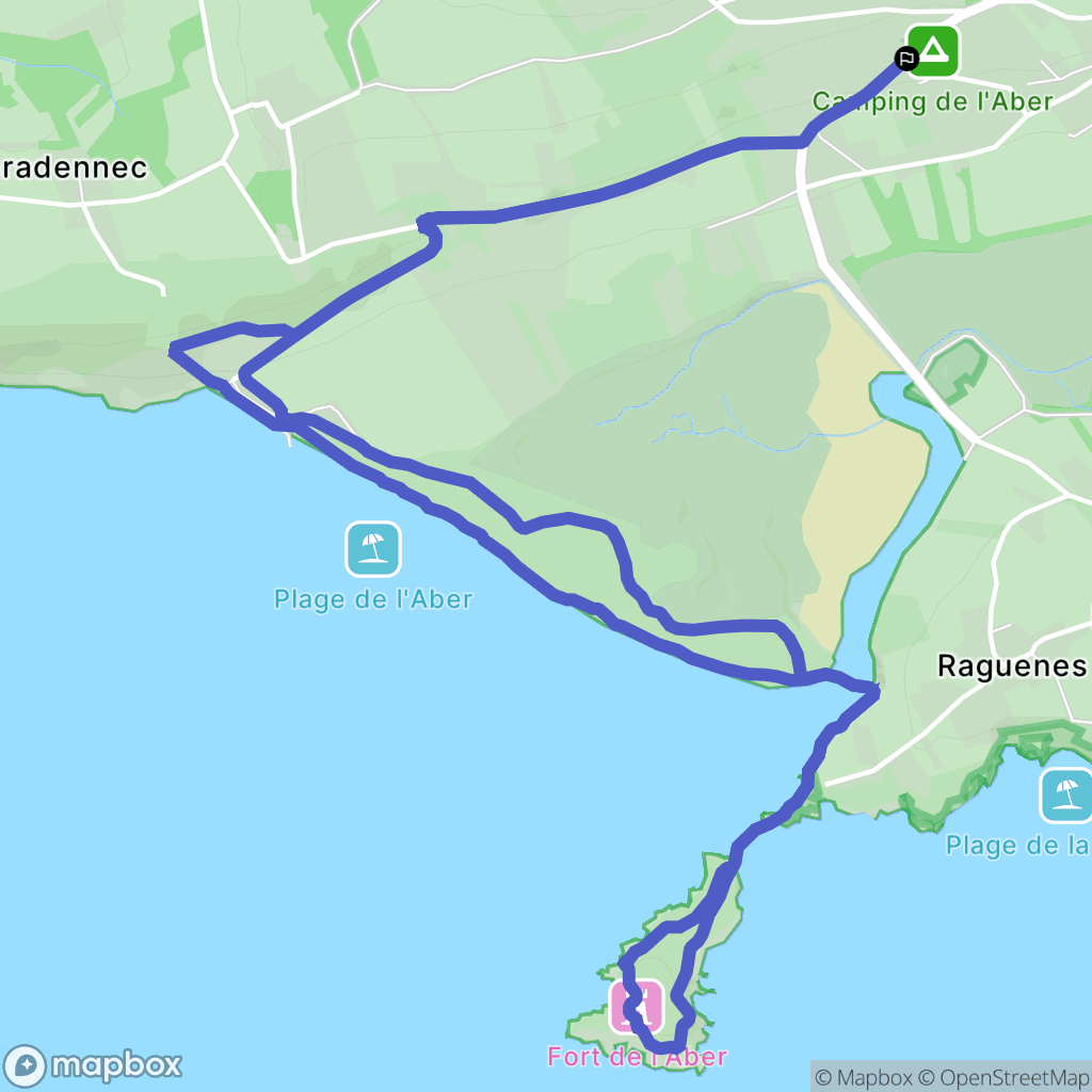 Crozon : carte du parcours de randonnée - France
