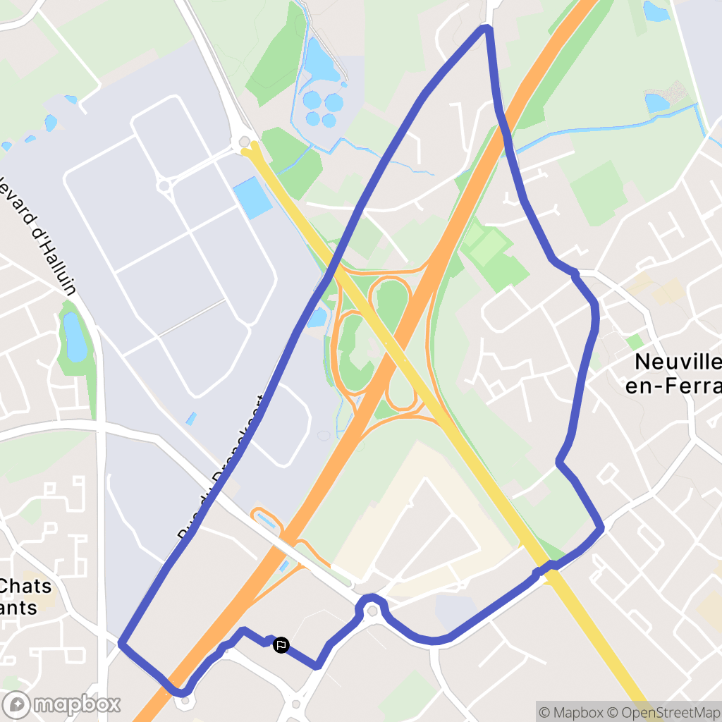 Neuville-en-Ferrain : carte du parcours de randonnée - France
