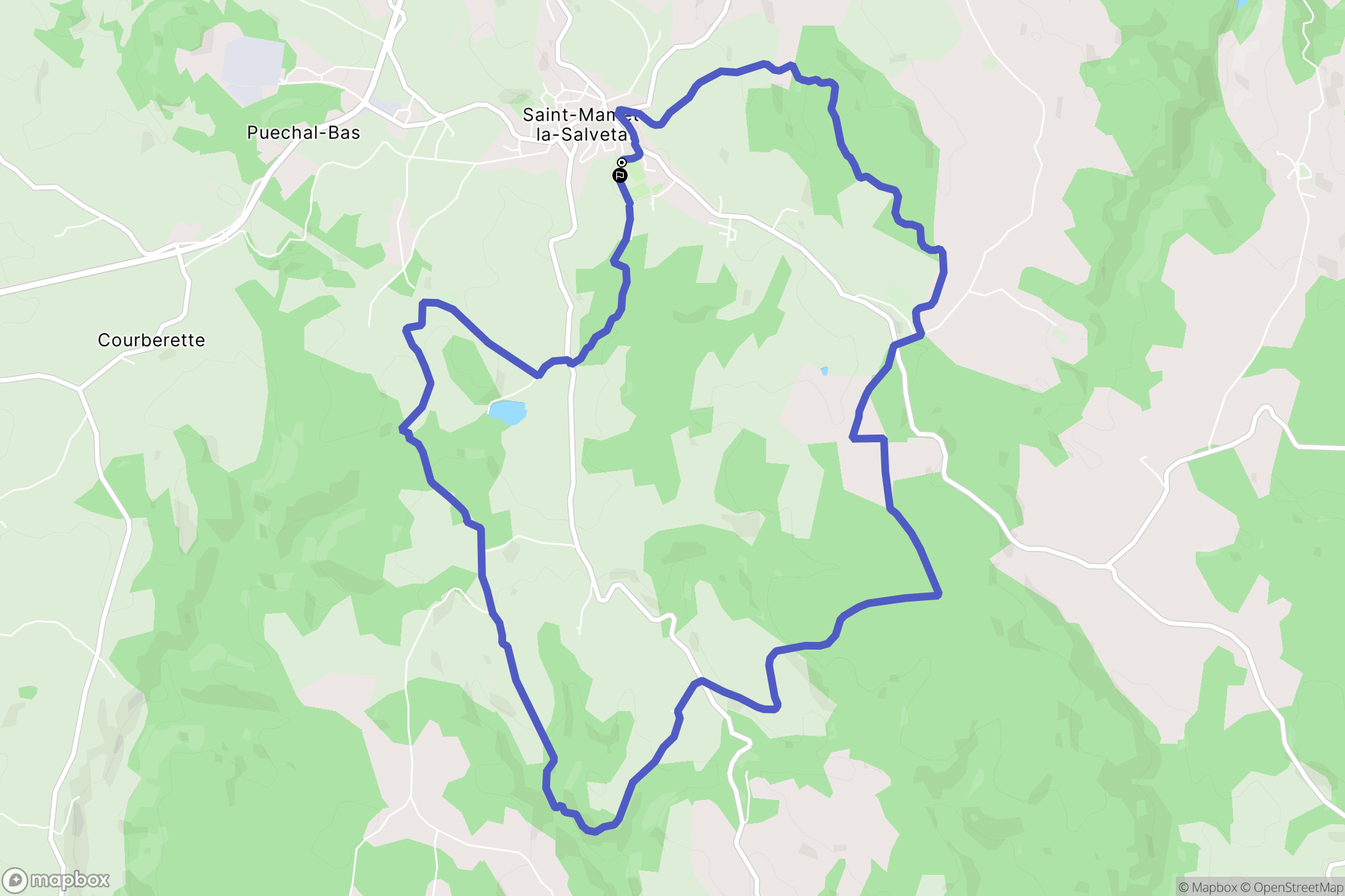 Saint-Mamet-la-Salvetat : carte du parcours de randonnée - France