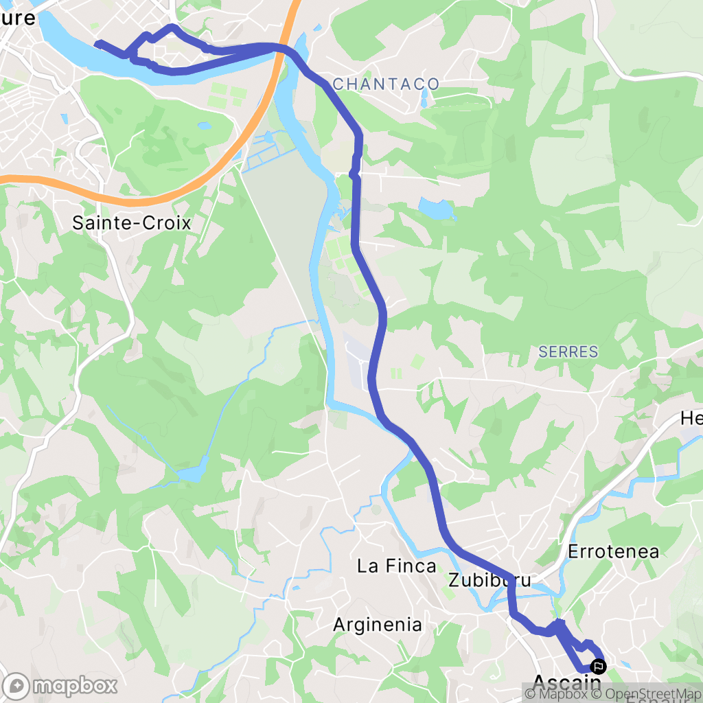 Ascain : carte du parcours de randonnée - France