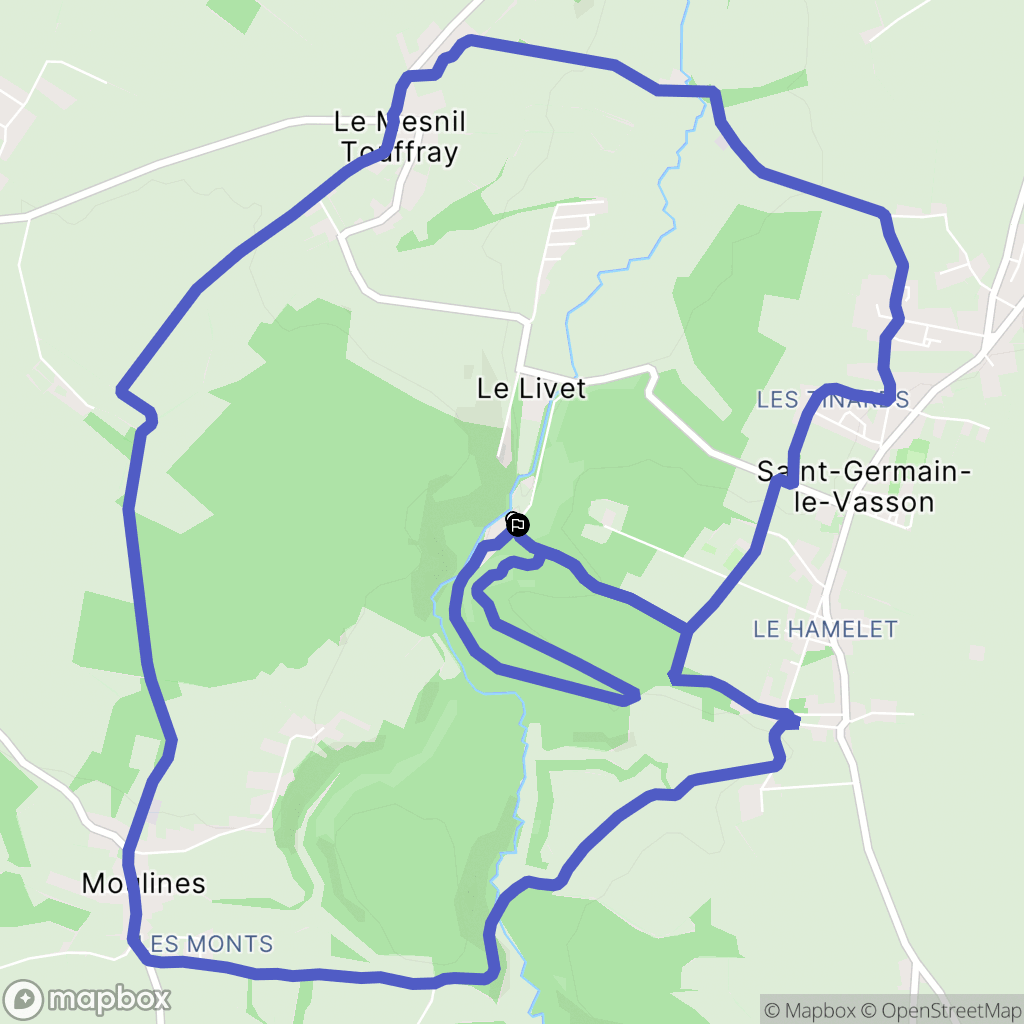 Saint-Germain-le-Vasson : carte du parcours de randonnée - France