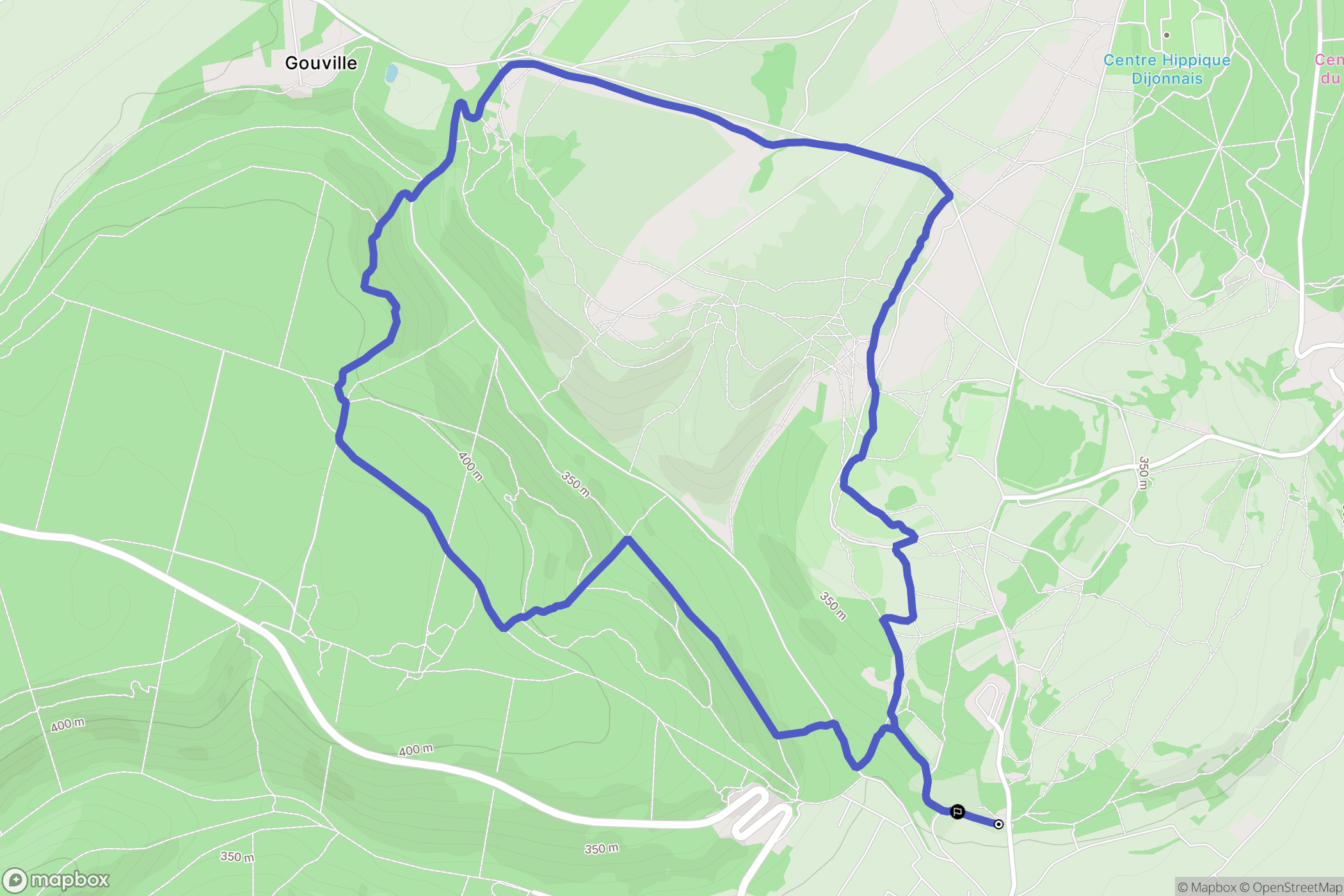 Marsannay-la-Côte : carte du parcours de randonnée - France