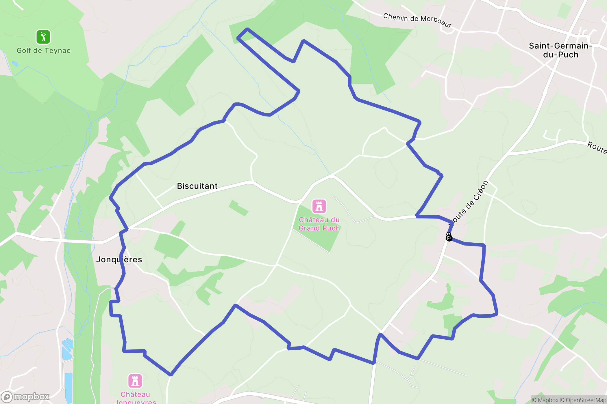 Saint-Germain-du-Puch : carte du parcours de randonnée - France