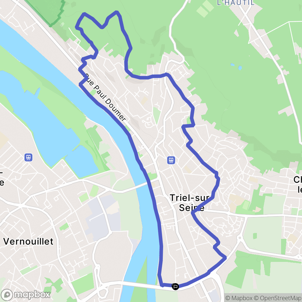 Triel-sur-Seine : carte du parcours de randonnée - France