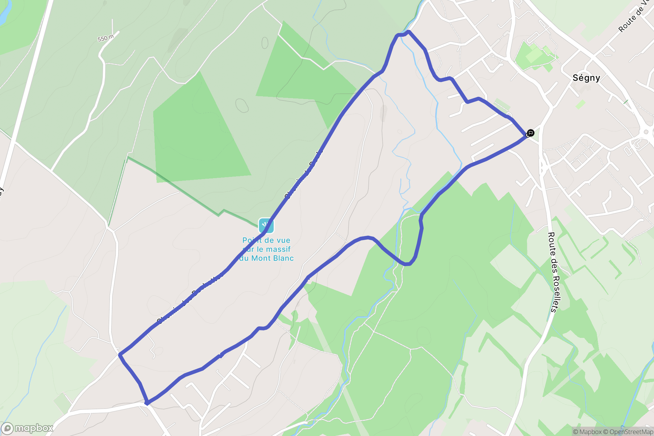 Ségny : carte du parcours de randonnée - France