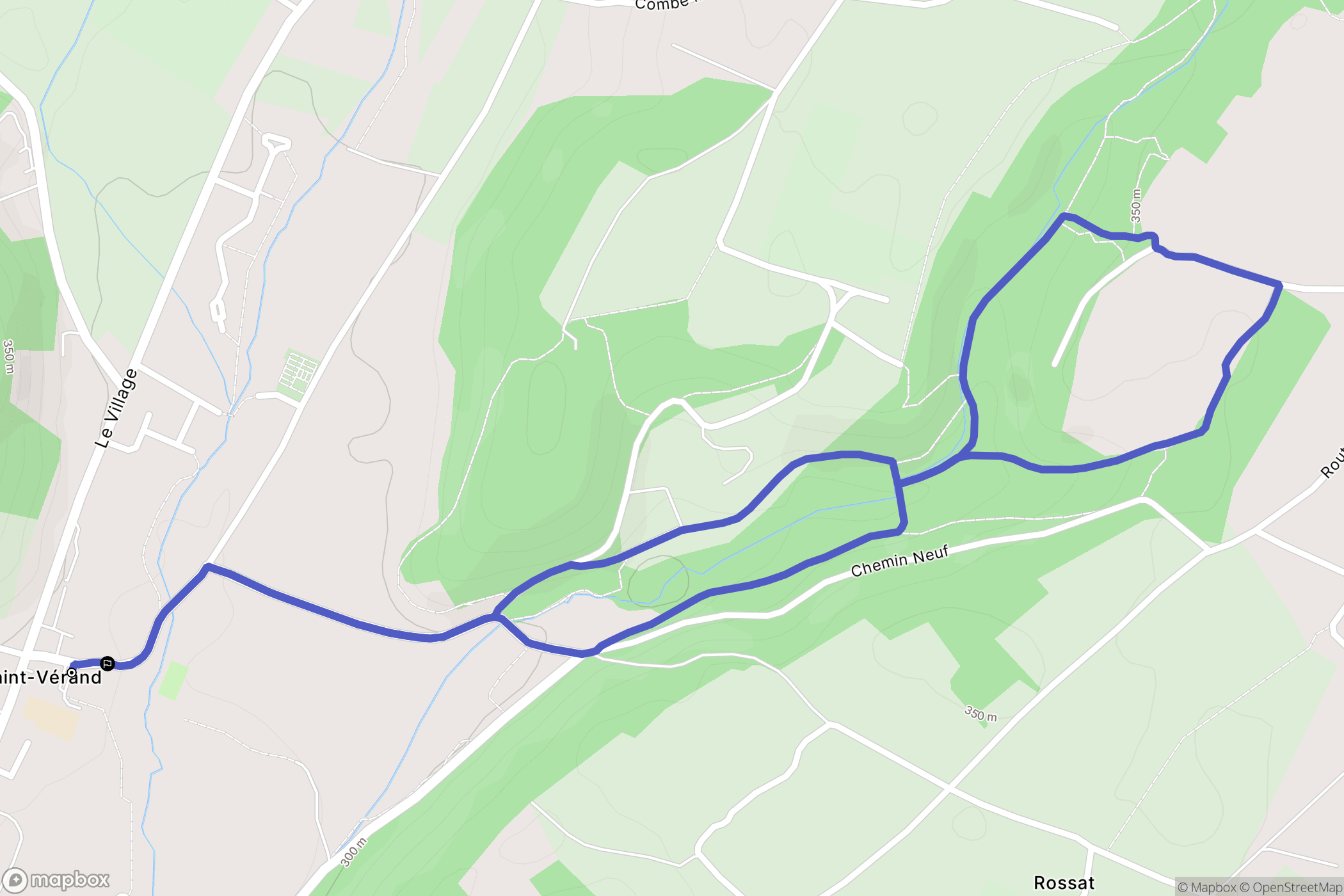 Saint-Vérand : carte du parcours de randonnée - France