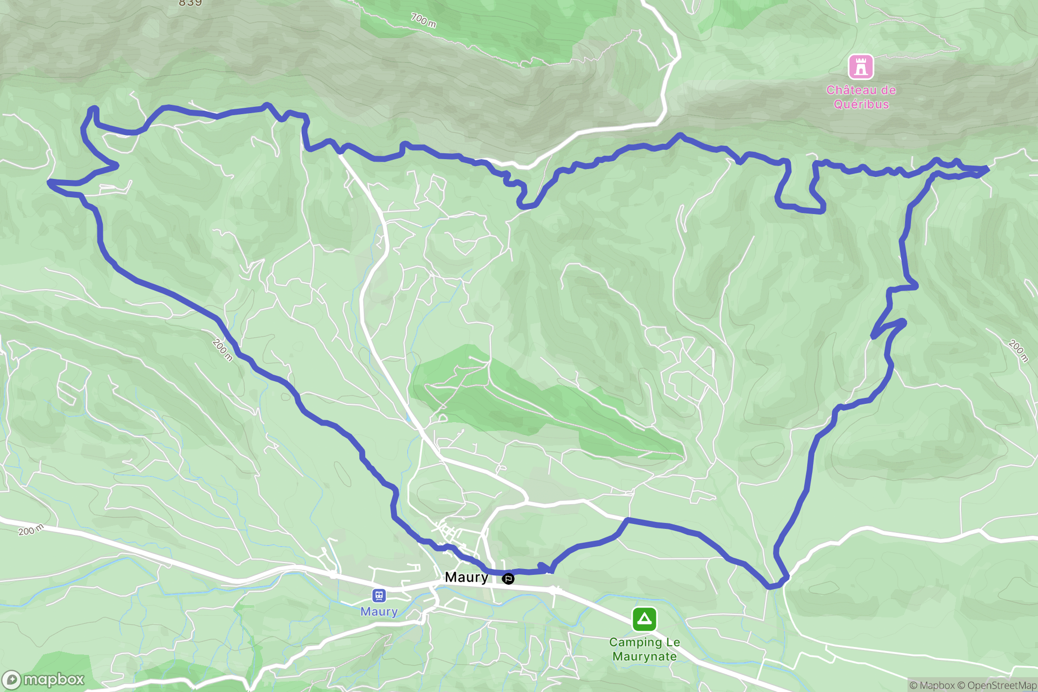 Maury : carte du parcours de randonnée - France