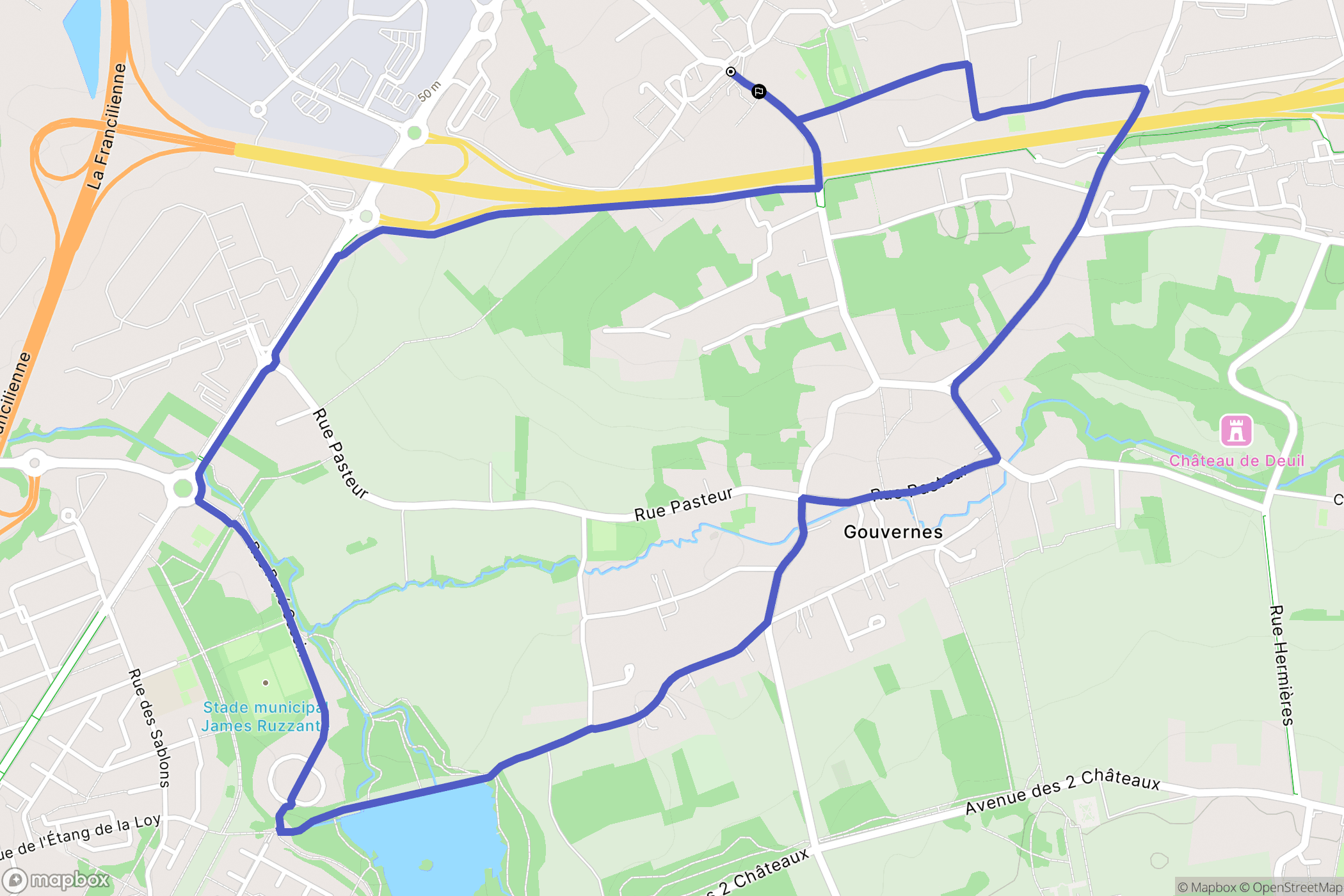Saint-Thibault-des-Vignes : carte du parcours de randonnée - France