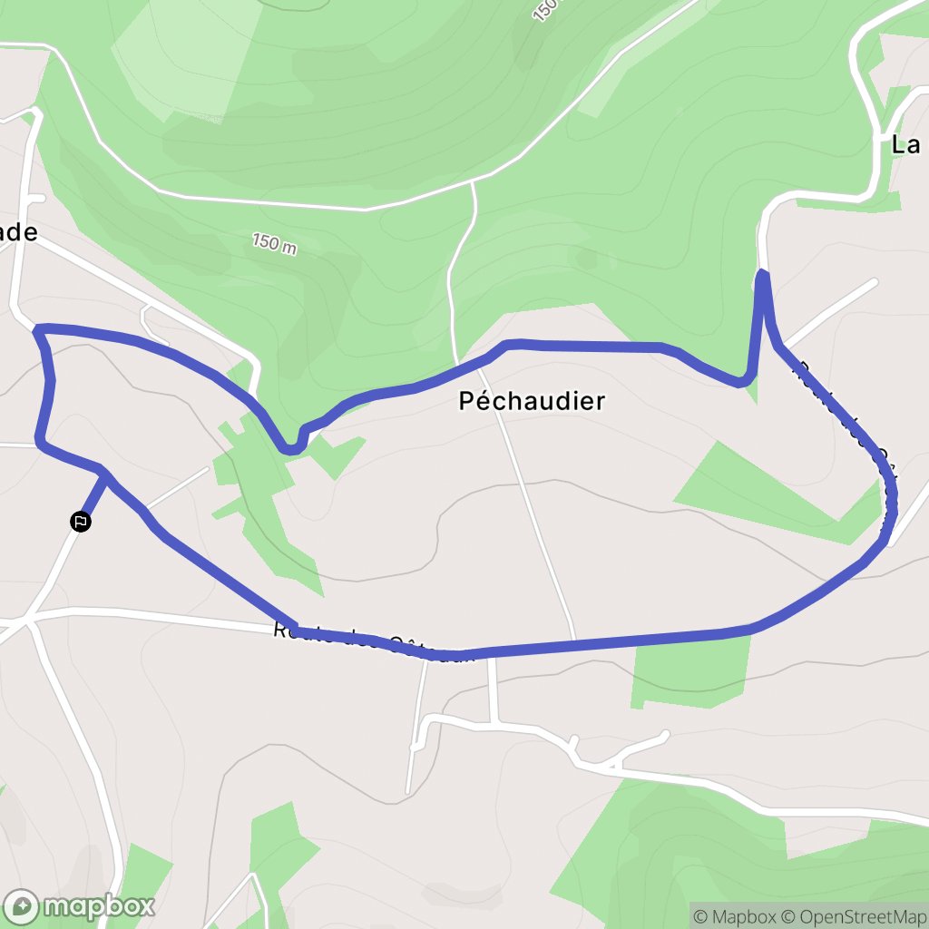 Saint-Cybranet : carte du parcours de randonnée - France