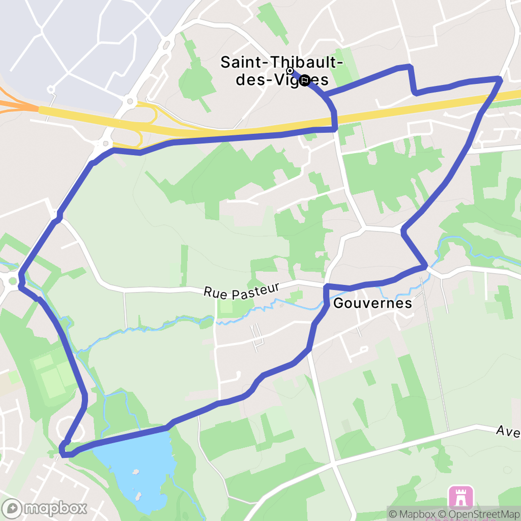 Saint-Thibault-des-Vignes : carte du parcours de randonnée - France