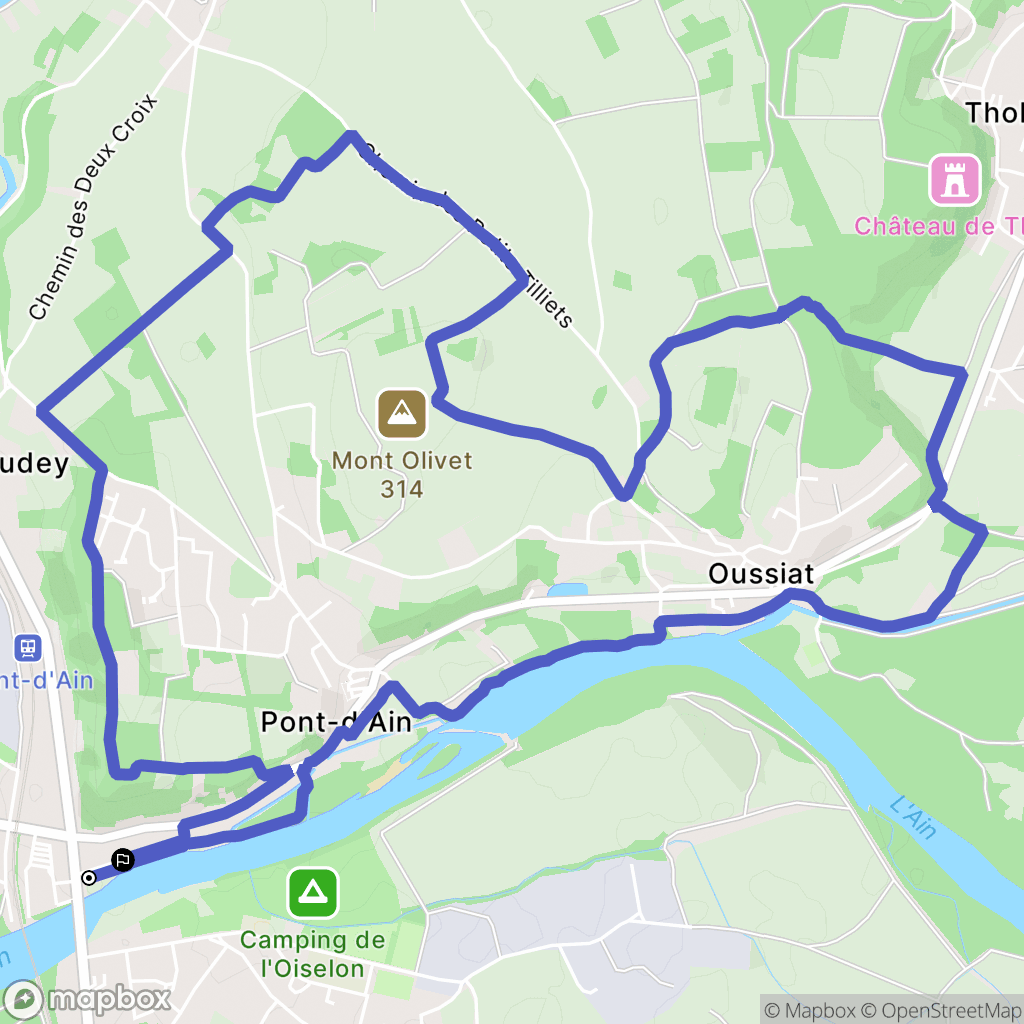Pont-d'Ain : carte du parcours de randonnée - France