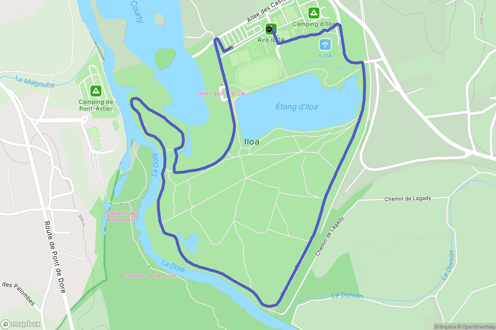 Thiers : carte du parcours de randonnée - France