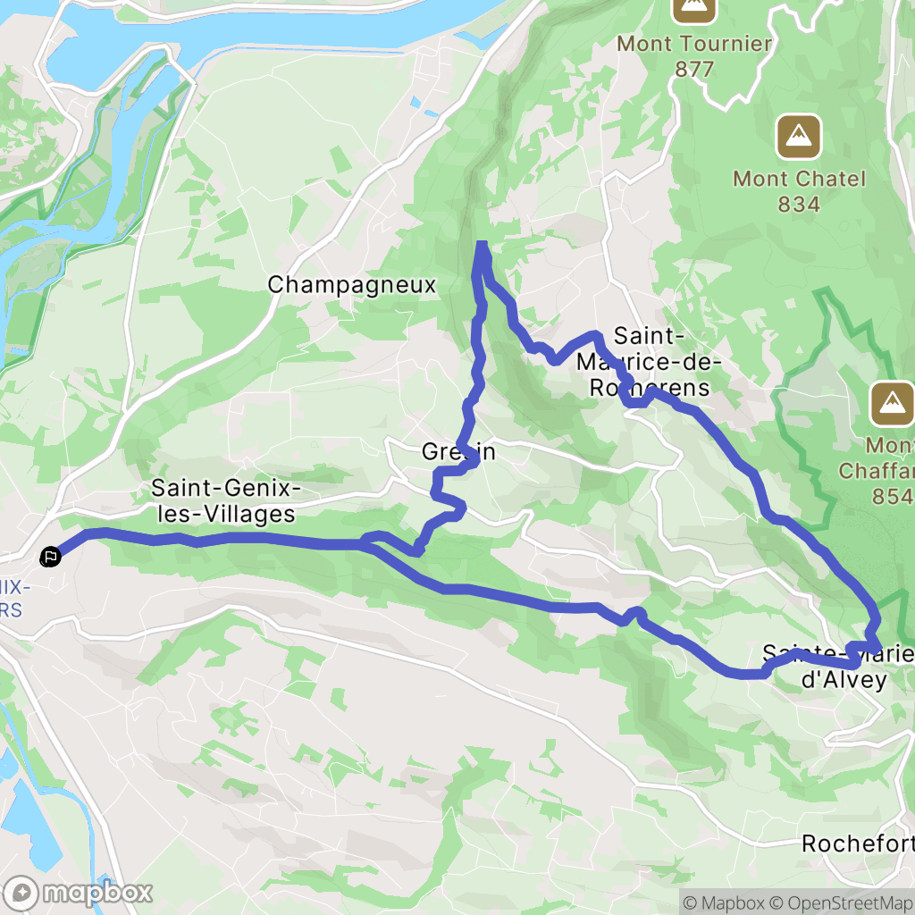 Saint-Genix-les-Villages : carte du parcours de randonnée - France