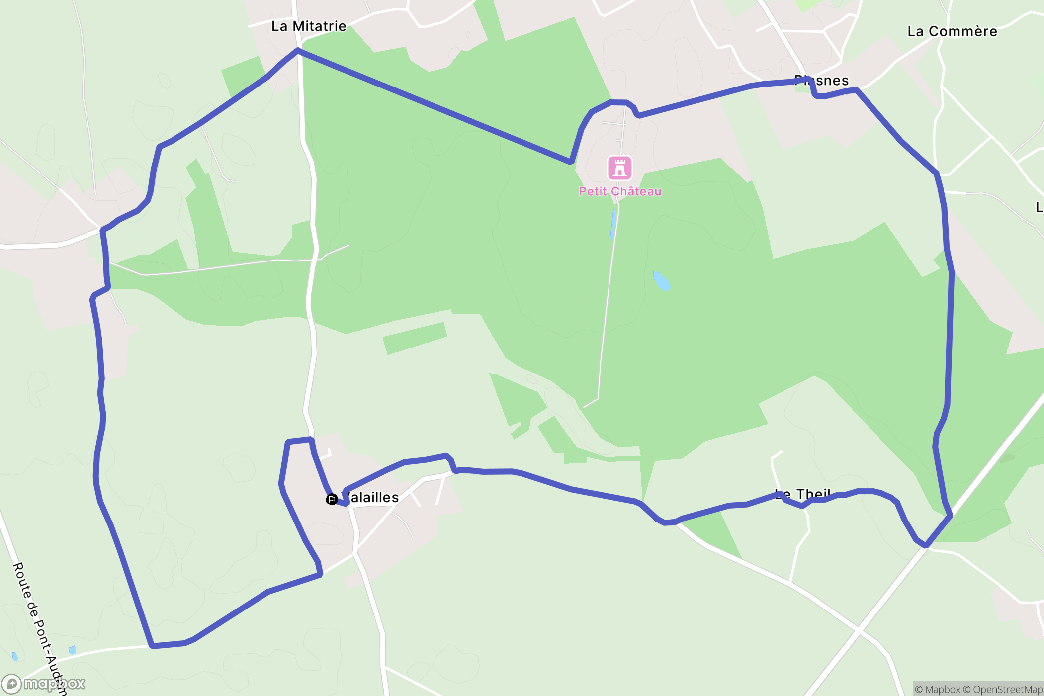 Valailles : carte du parcours de randonnée - France