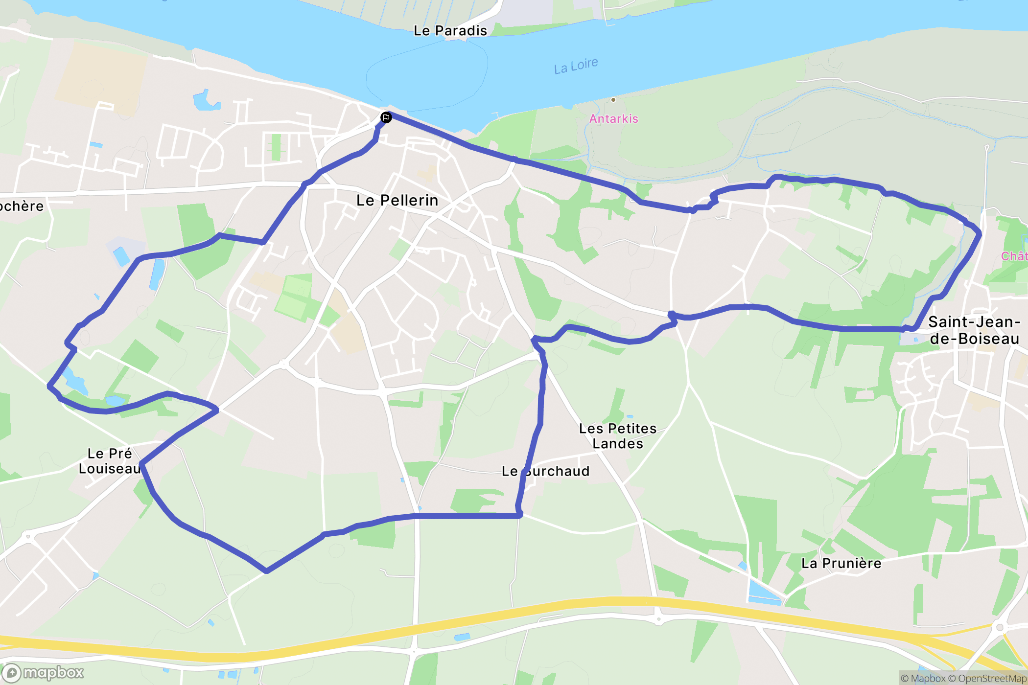 Le Pellerin : carte du parcours de randonnée - France