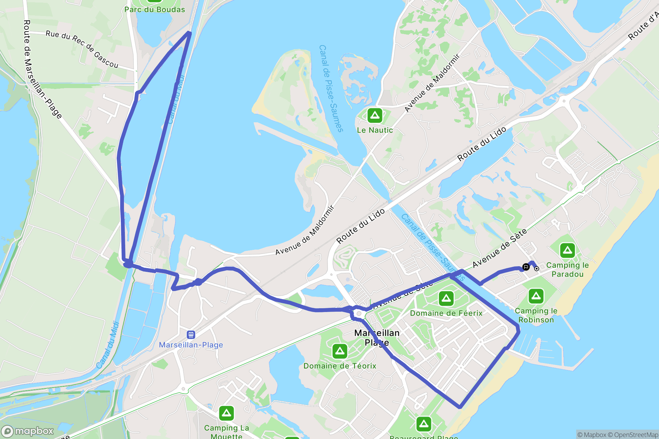 Marseillan : carte du parcours de randonnée - France