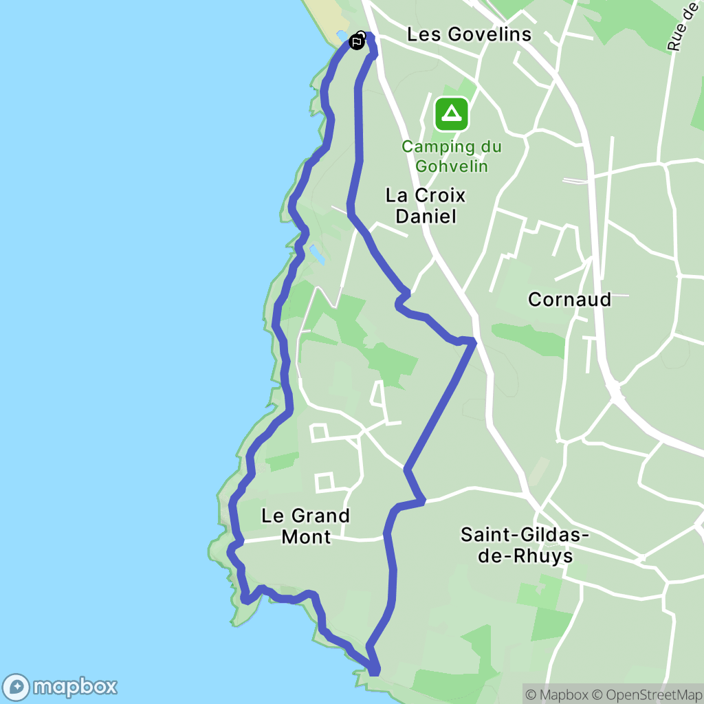 Saint-Gildas-de-Rhuys : carte du parcours de randonnée - France