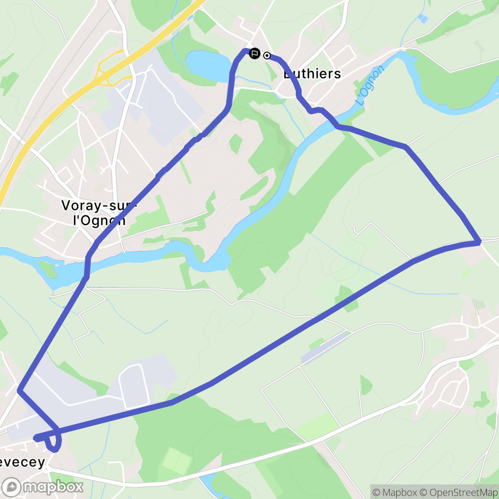 Buthiers : carte du parcours de randonnée - France