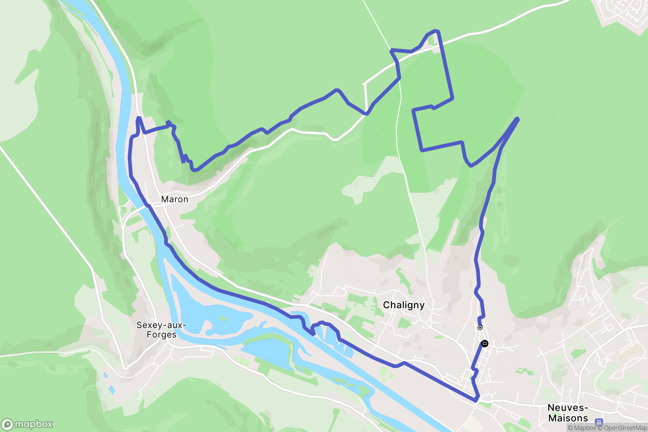 Chaligny : carte du parcours de randonnée - France