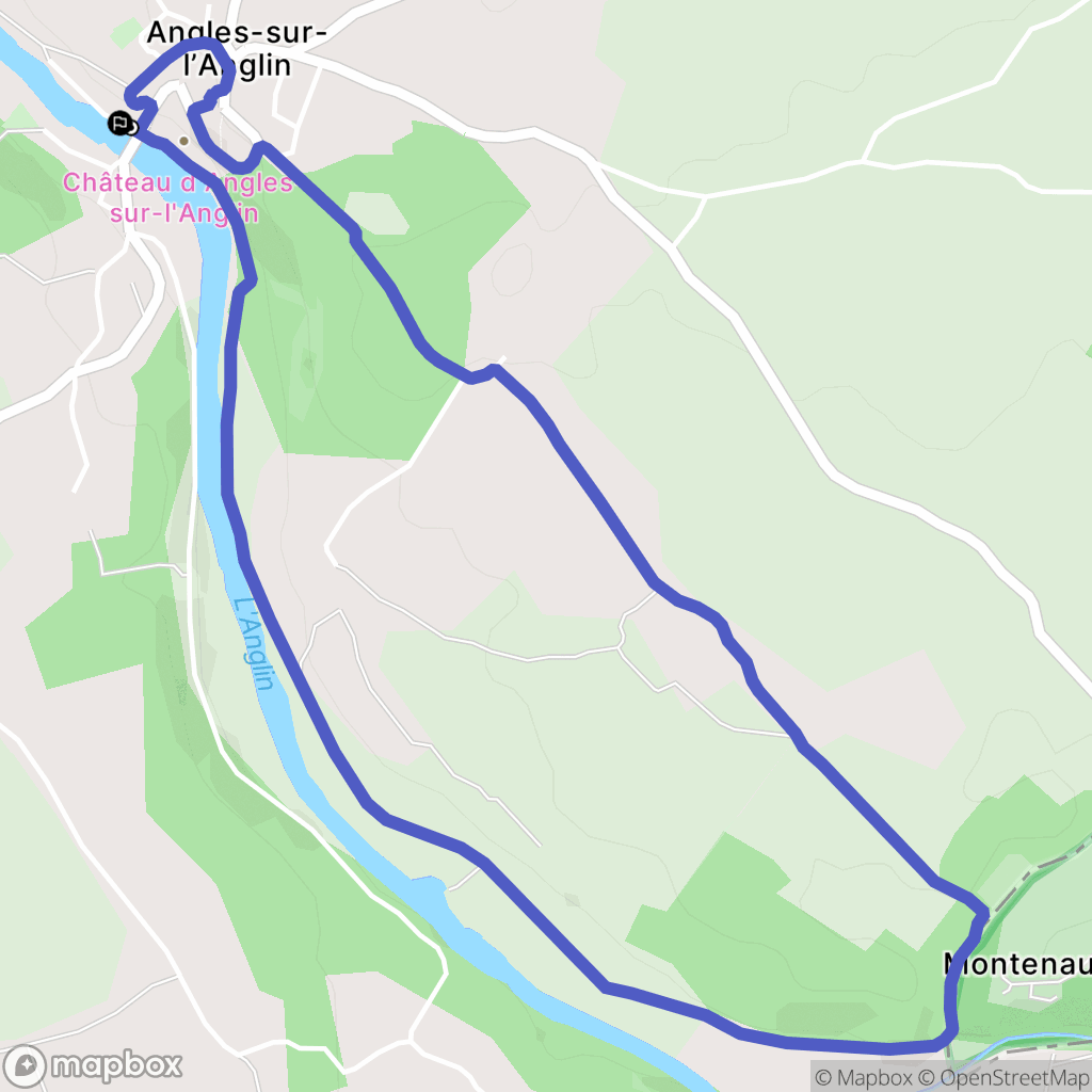 Angles-sur-l'Anglin : carte du parcours de randonnée - France