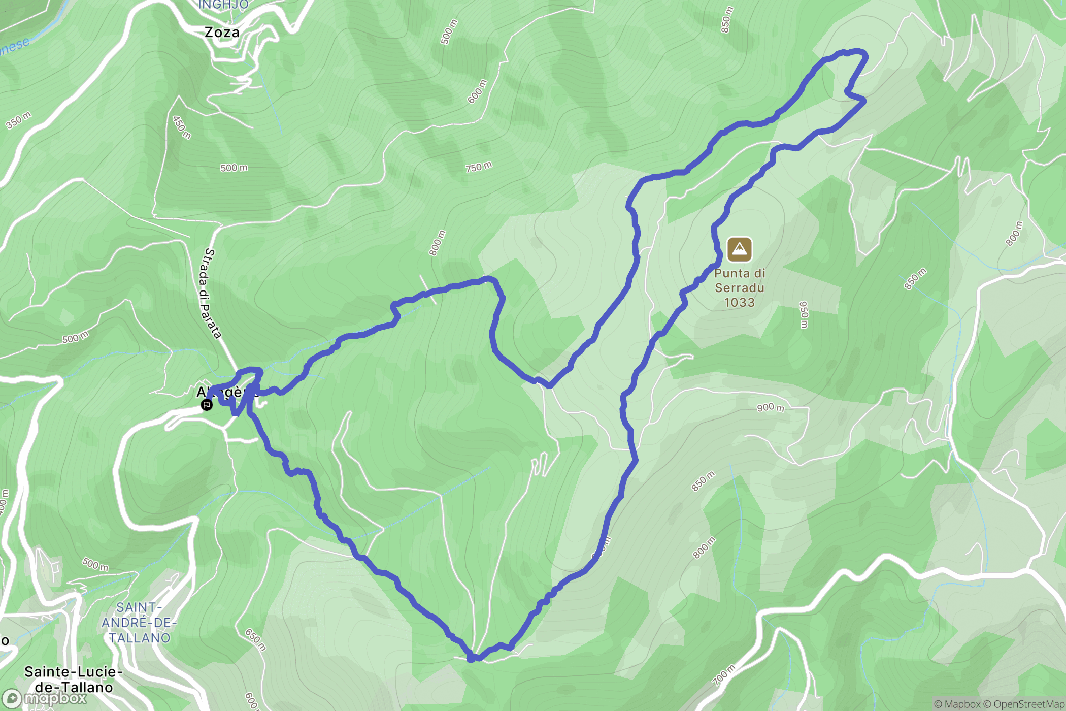 Altagène : carte du parcours de randonnée - France