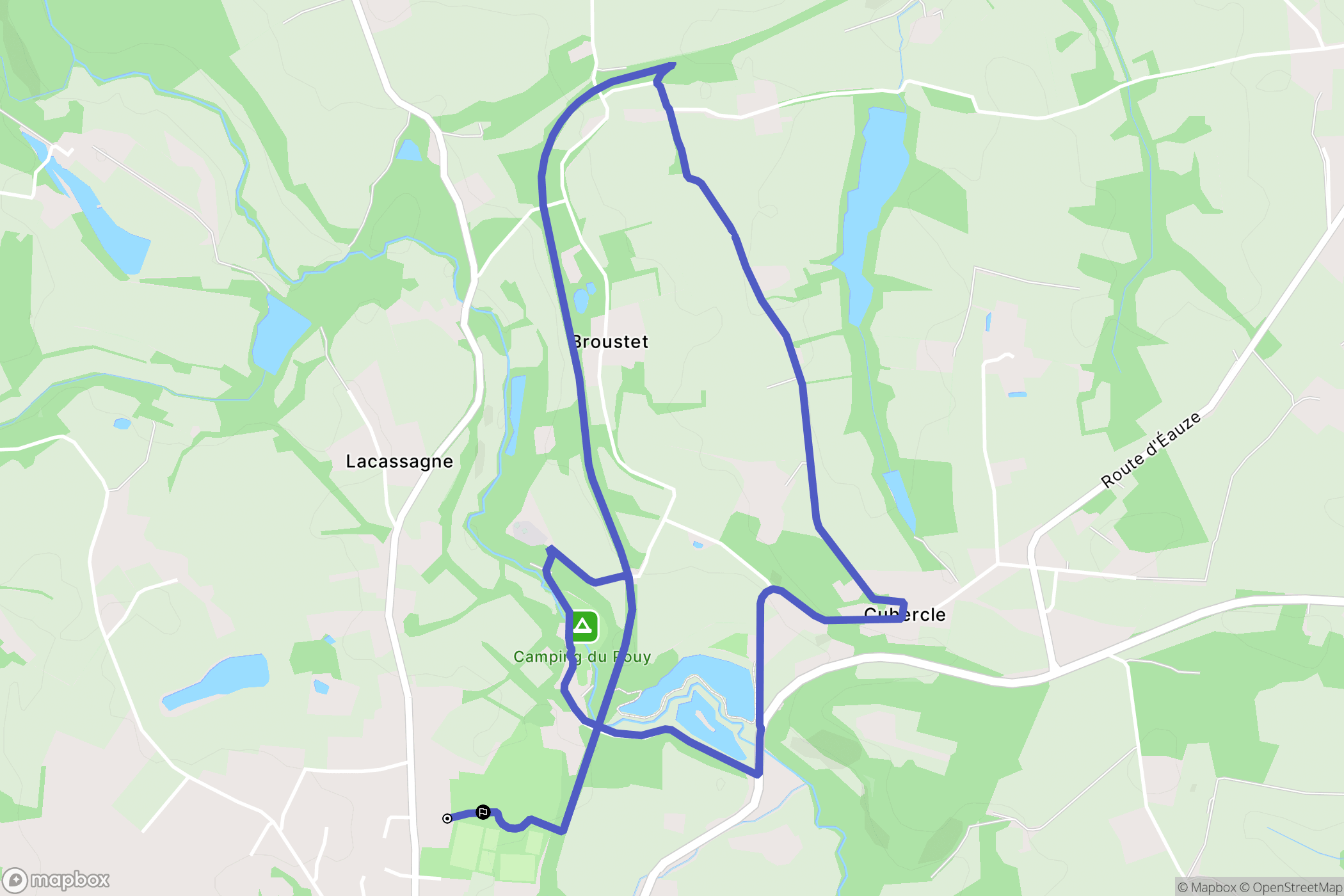 Eauze : carte du parcours de randonnée - France