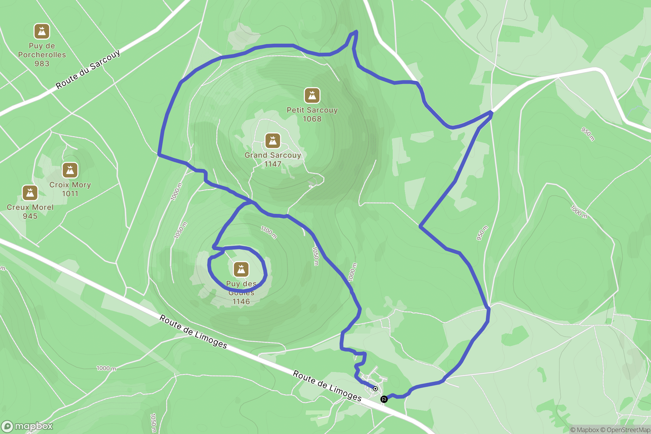 Orcines : carte du parcours de randonnée - France