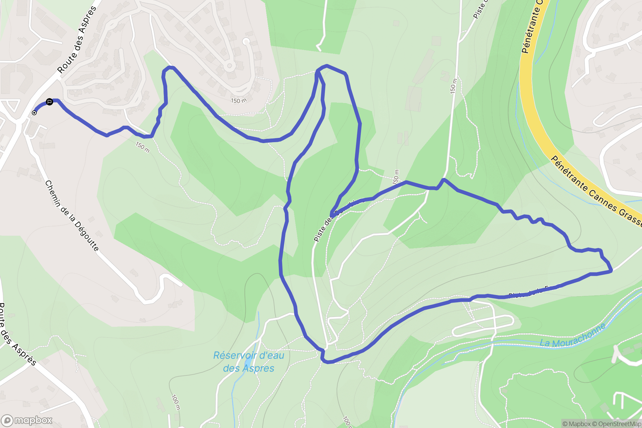 Mouans-Sartoux : carte du parcours de randonnée - France