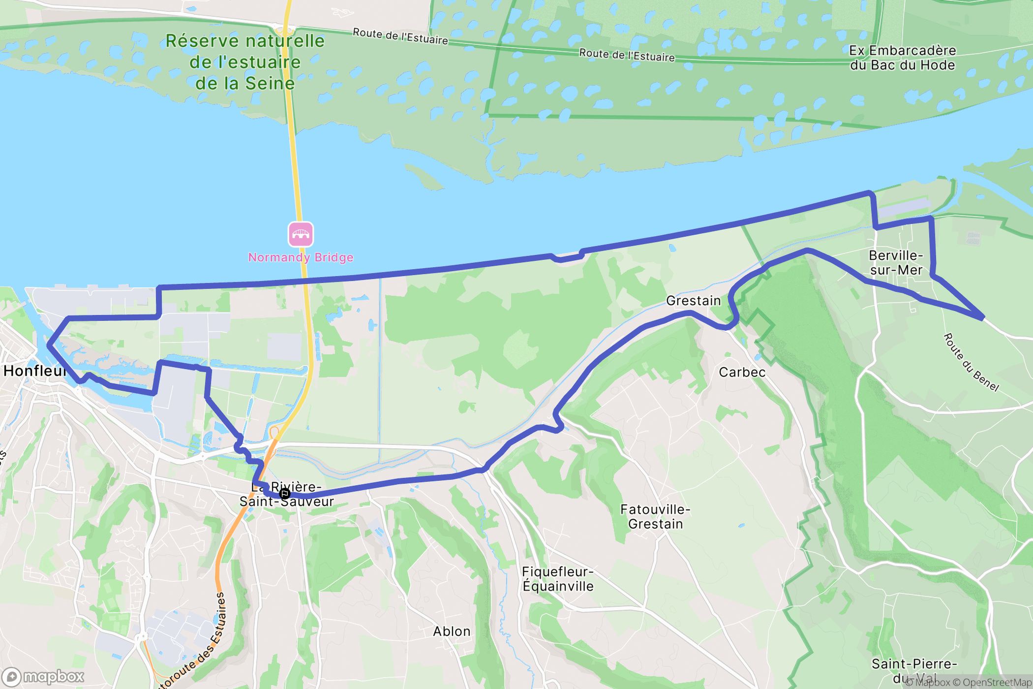 La Rivière-Saint-Sauveur : carte du parcours de randonnée - France