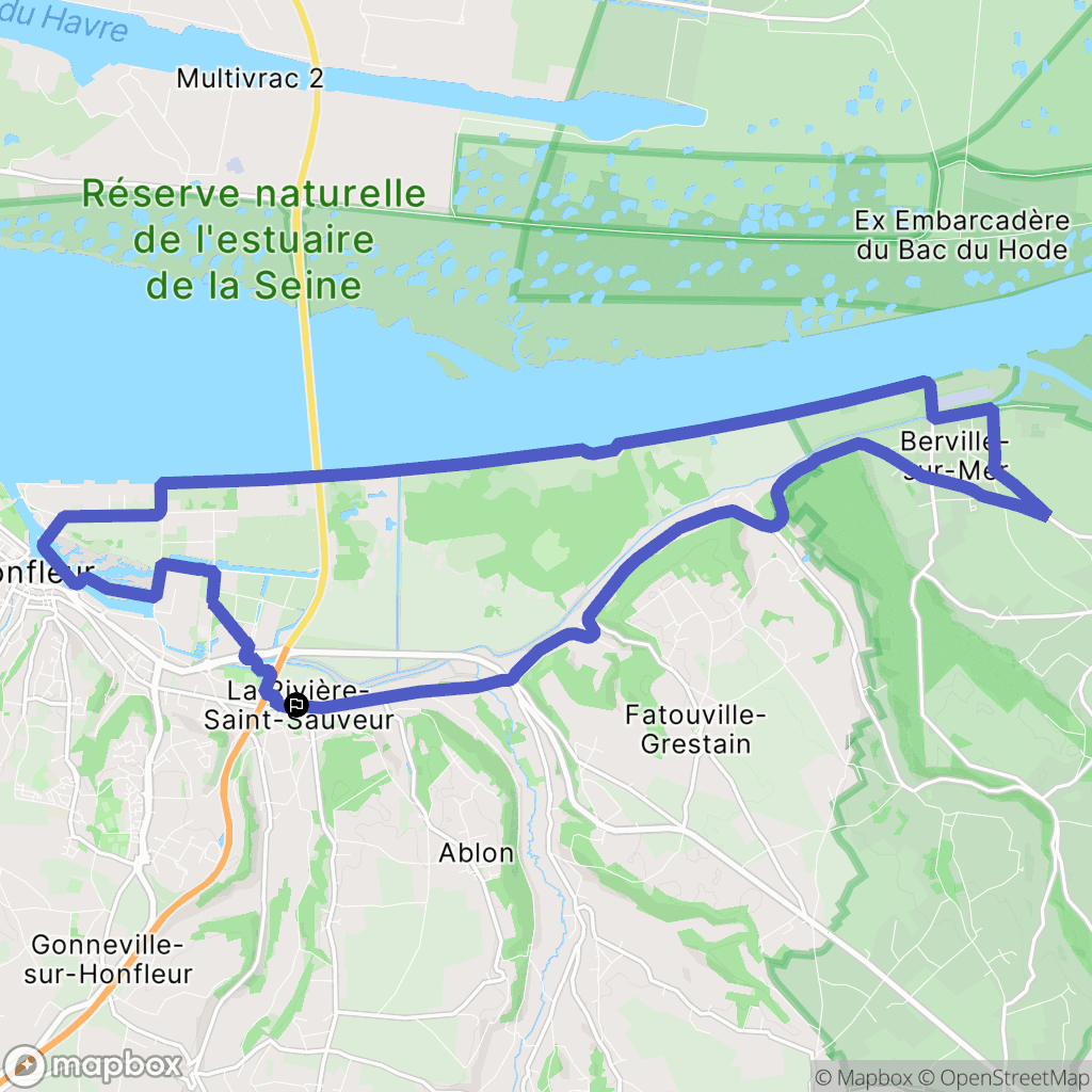 La Rivière-Saint-Sauveur : carte du parcours de randonnée - France