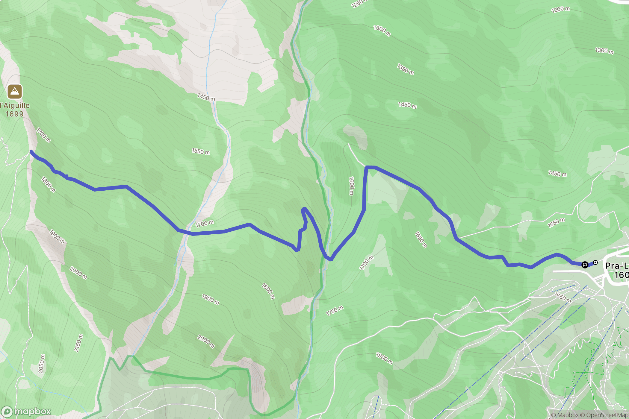 Uvernet-Fours : carte du parcours de randonnée - France