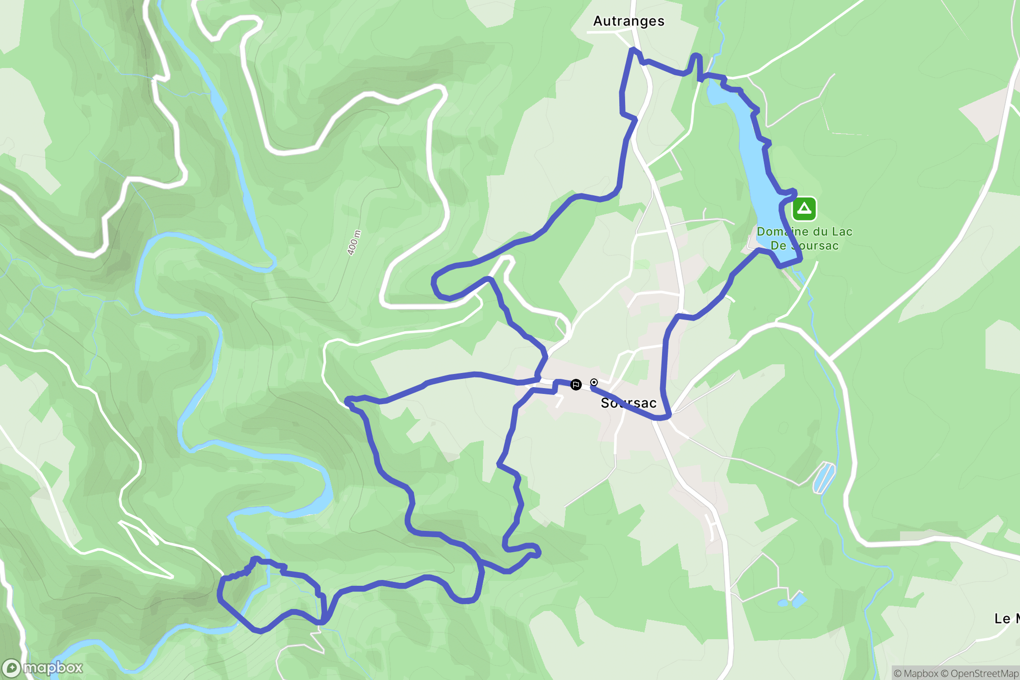 Soursac : carte du parcours de randonnée - France