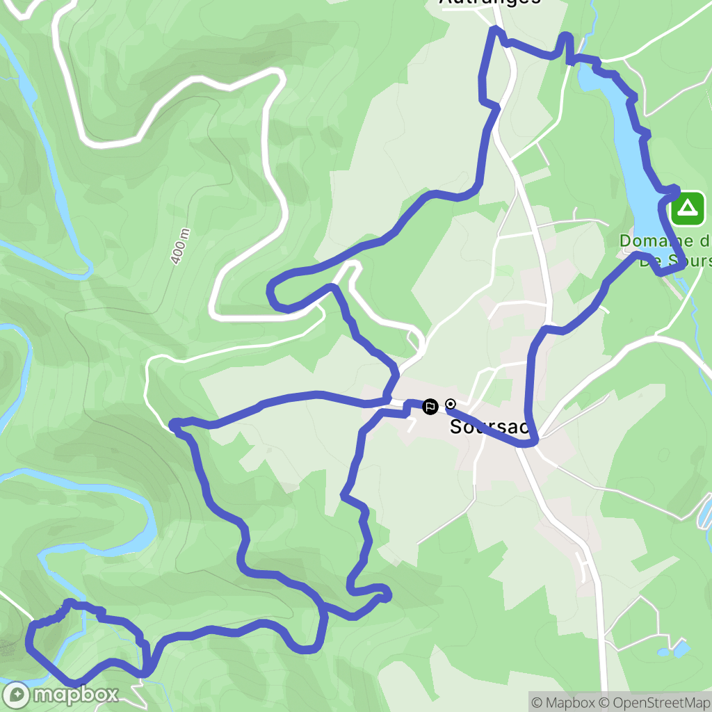 Soursac : carte du parcours de randonnée - France
