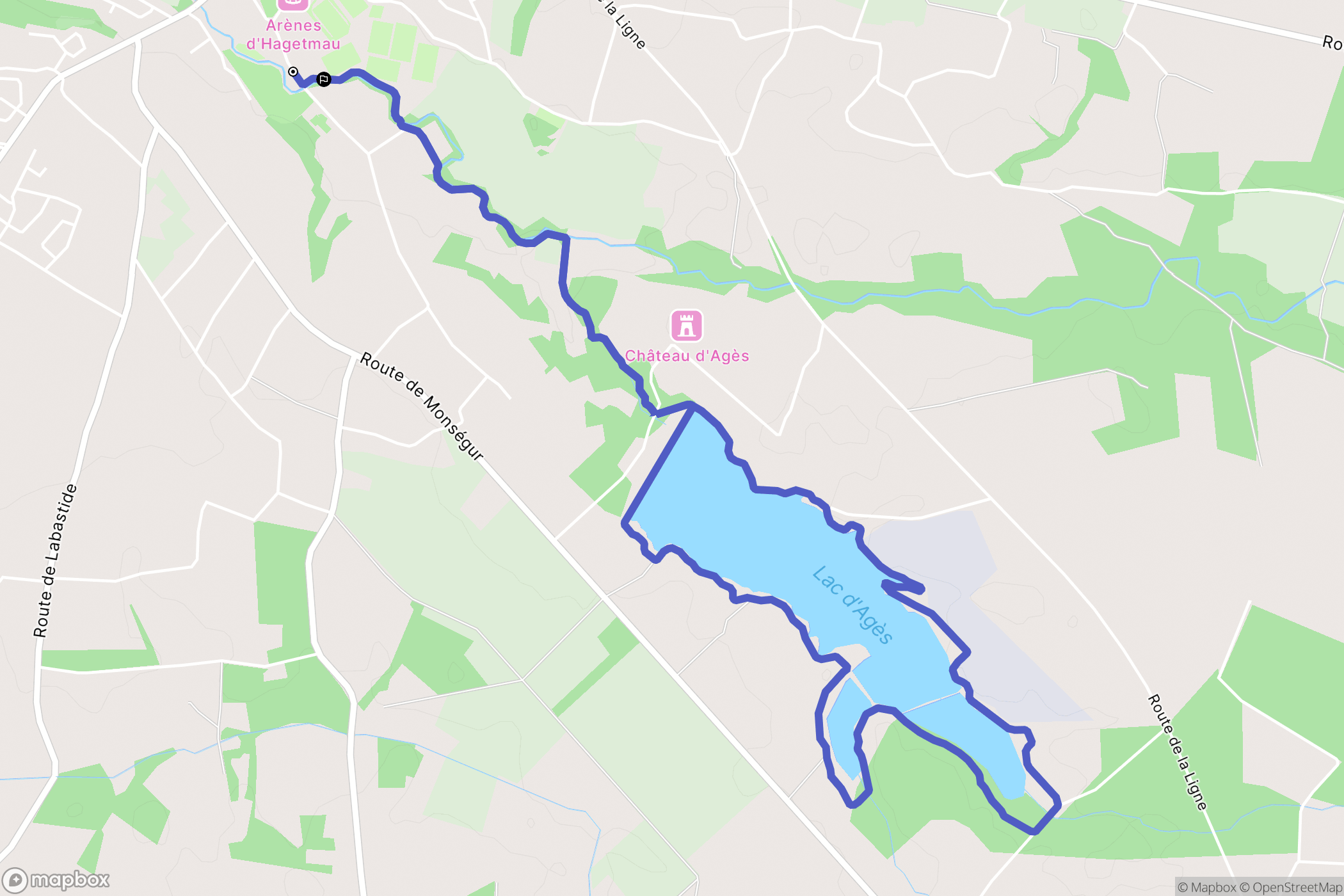 Hagetmau : carte du parcours de randonnée - France