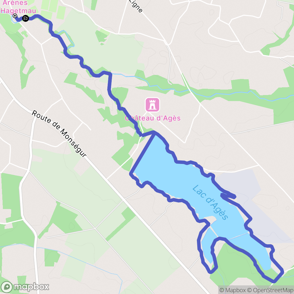 Hagetmau : carte du parcours de randonnée - France