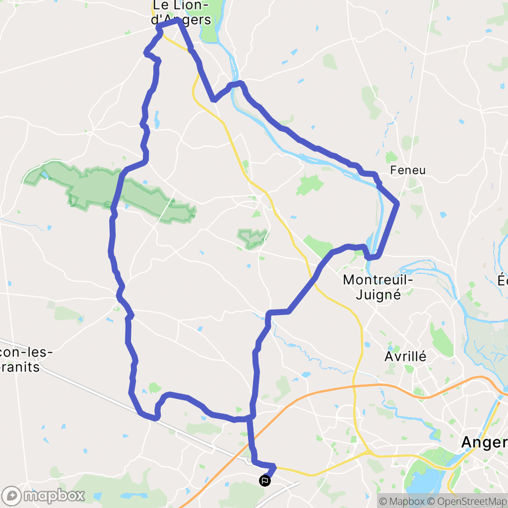 Saint-Léger-de-Linières : carte du parcours de randonnée - France