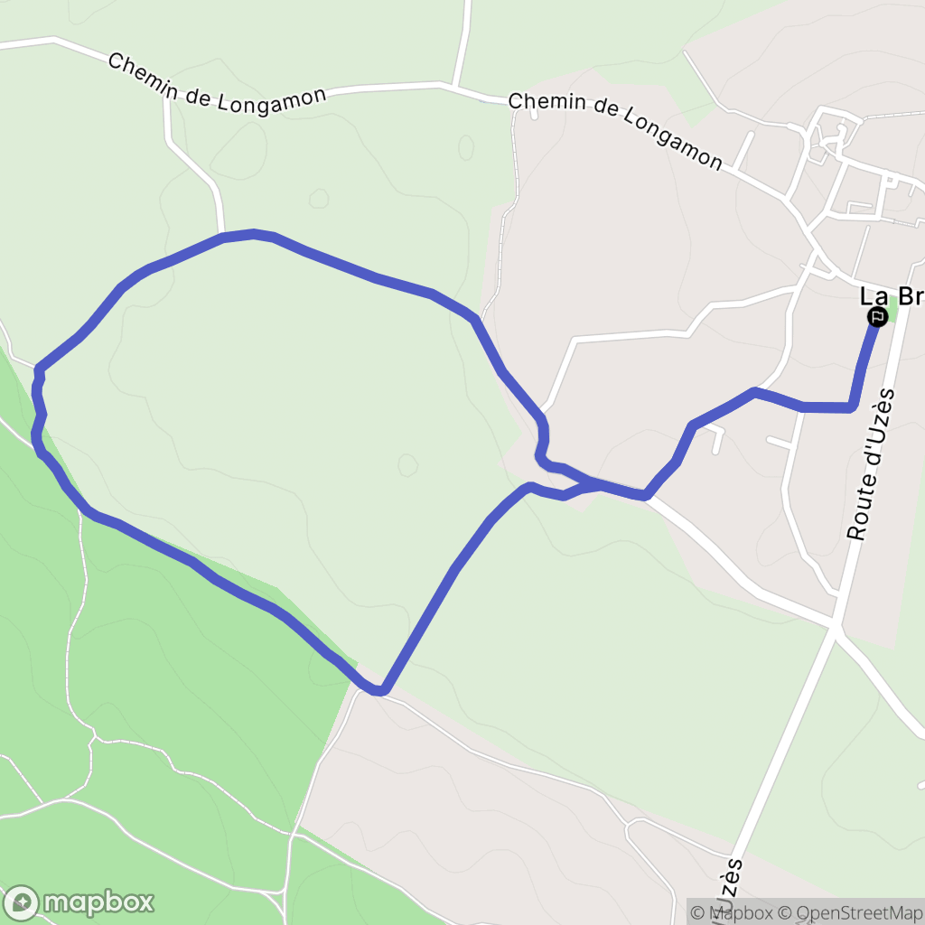 La Bruguière : carte du parcours de randonnée - France