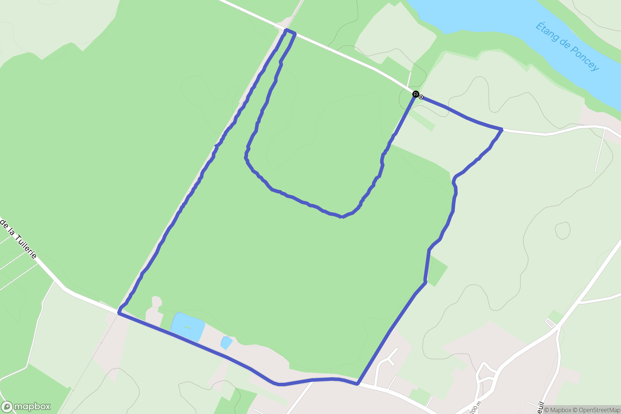 Poncey-lès-Athée : carte du parcours de randonnée - France