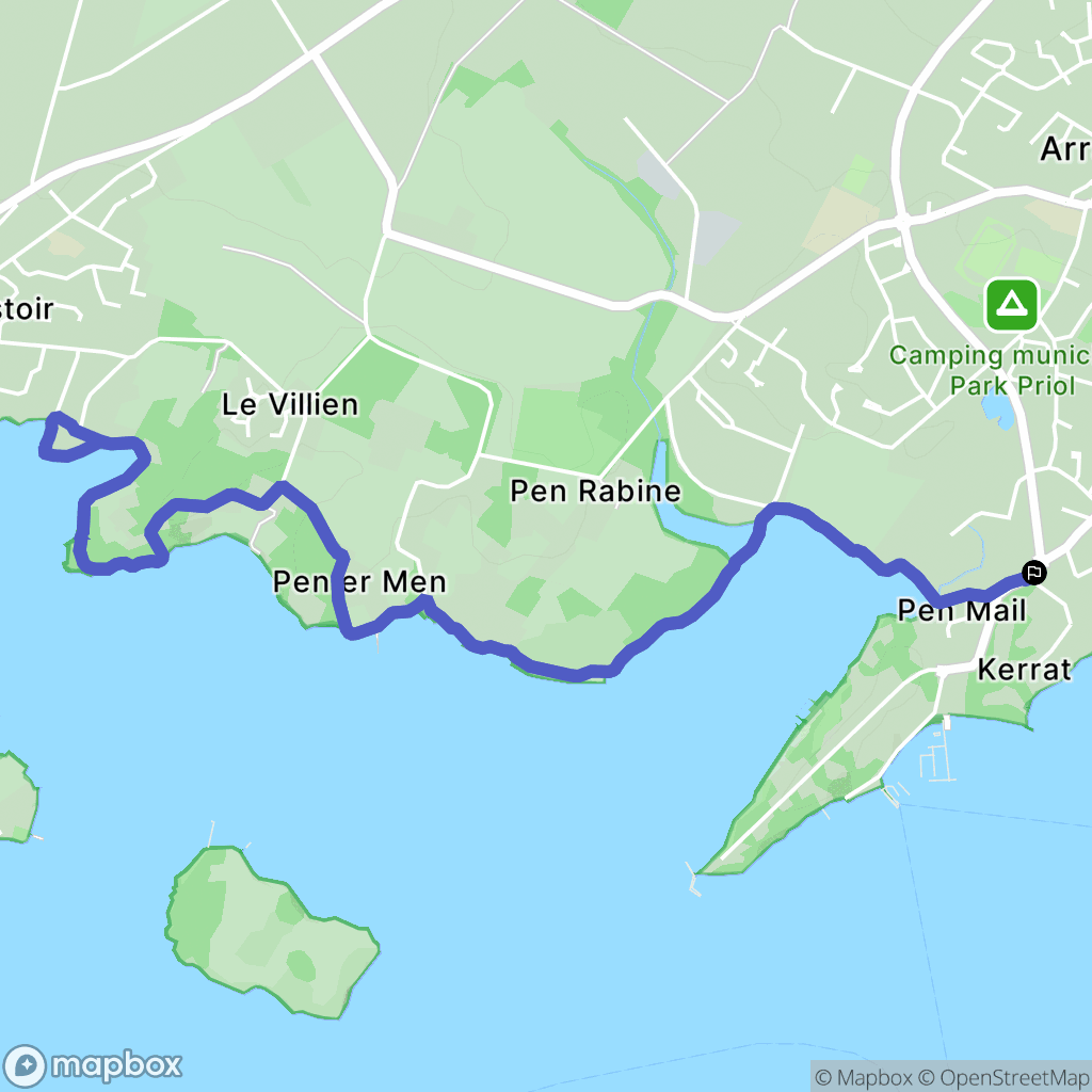 Arradon : carte du parcours de randonnée - France