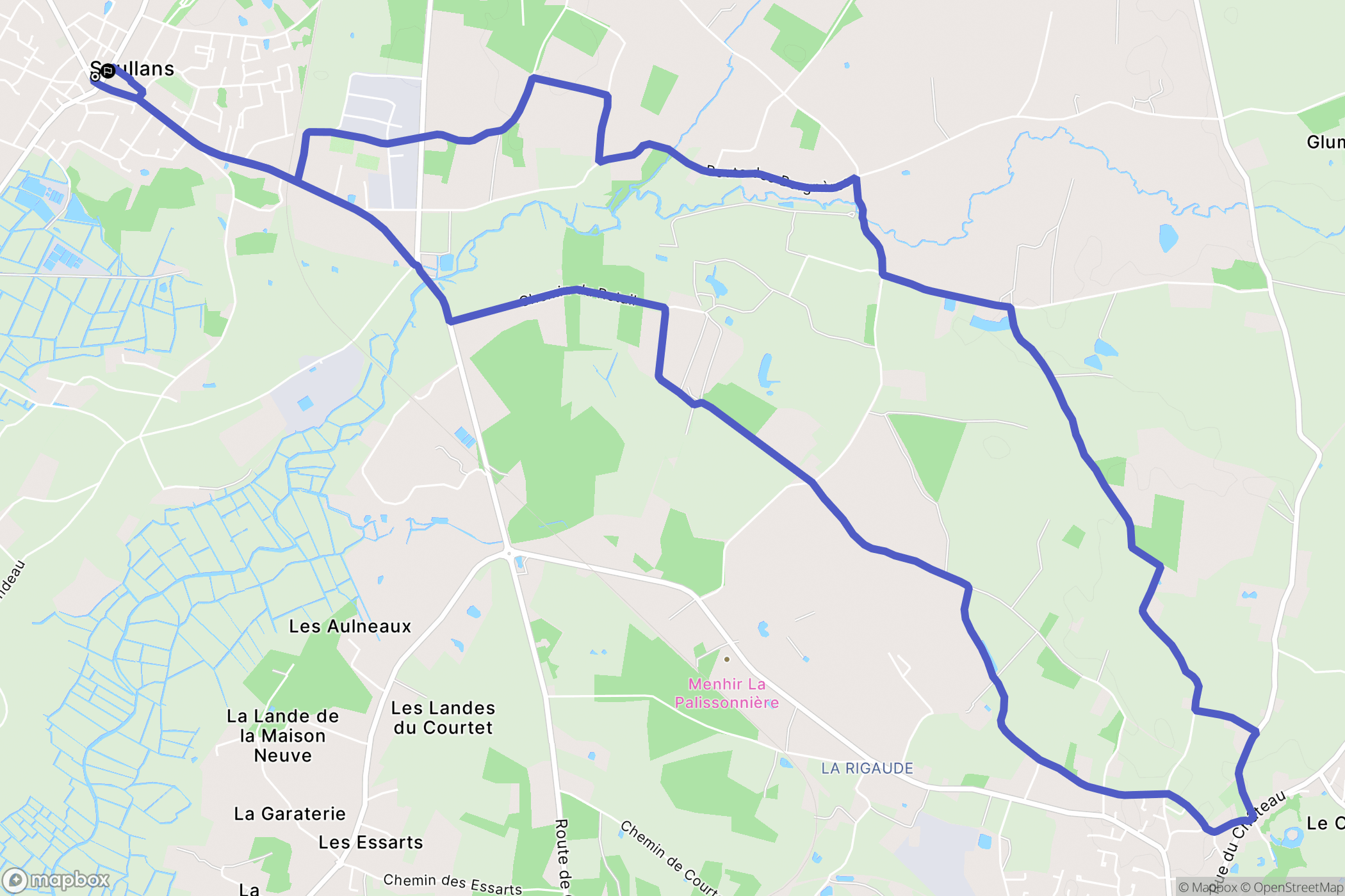 Soullans : carte du parcours de randonnée - France