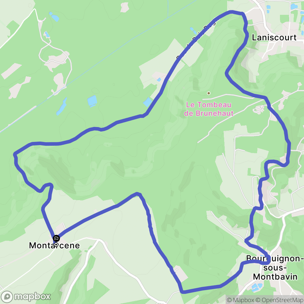 Montbavin : carte du parcours de randonnée - France