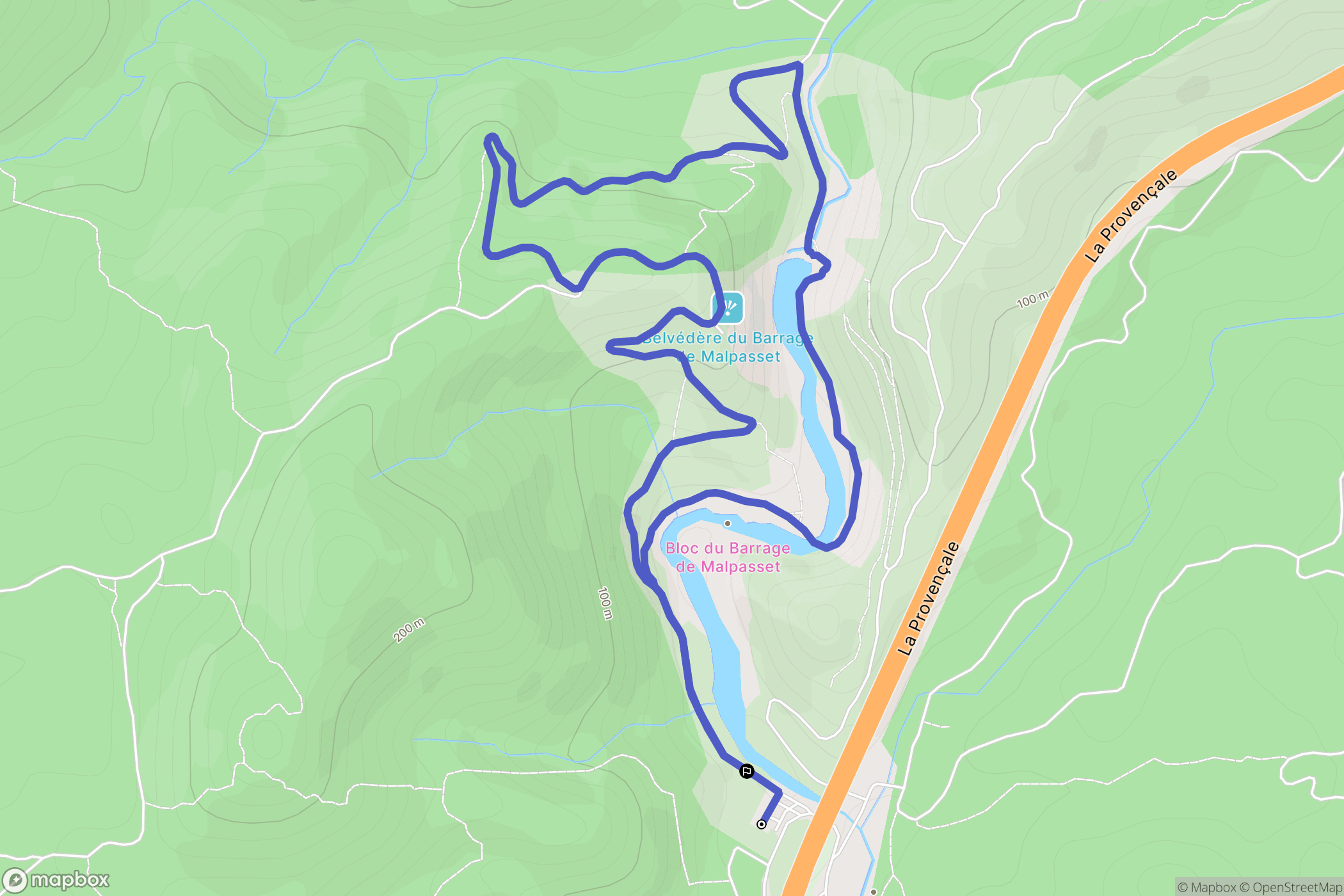 Fréjus : carte du parcours de randonnée - France